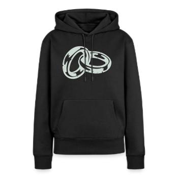 alliances - Sweat à capuche Premium bio Femme - noir - Devant - Julia (174cm)