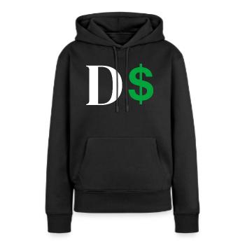 Dollar-Buchstabe - Frauen Premium Bio Hoodie - Schwarz - Vorne - Julia (174cm)