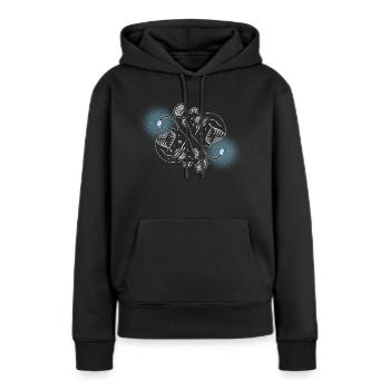 Anglerfische - Frauen Premium Bio Hoodie - Schwarz - Vorne - Julia (174cm)