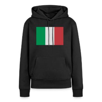 italien - Sweat à capuche Premium bio Femme - noir - Devant - Julia (174cm)