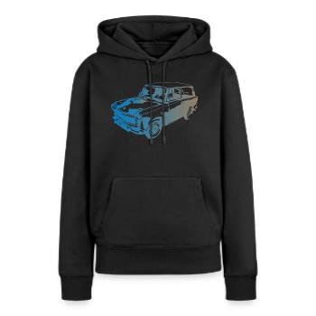  601 Kombi Trabi - Frauen Premium Bio Hoodie - Schwarz - Vorne - Julia (174cm)