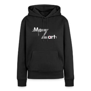 Mozart cool - Frauen Premium Bio Hoodie - Schwarz - Vorne - Julia (174cm)