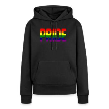 fier - Sweat à capuche Premium bio Femme - noir - Devant - Julia (174cm)