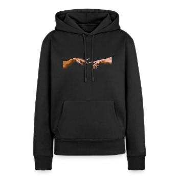 Erschaffung Adams mit Joint - Frauen Premium Bio Hoodie - Schwarz - Vorne - Julia (174cm)