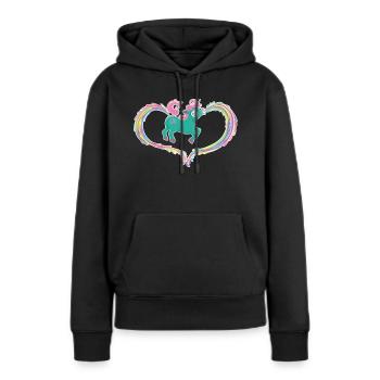 Einhorn Kotze Kacke Regenbogen - Frauen Premium Bio Hoodie - Schwarz - Vorne - Julia (174cm)
