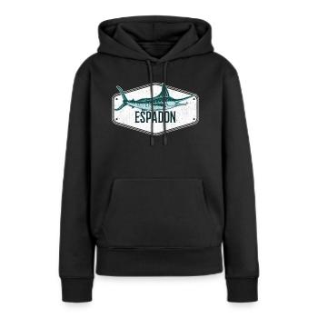 ESPADON Cadeau pêche haute mer pêcheur - Sweat à capuche Premium bio Femme - noir - Devant - Julia (174cm)