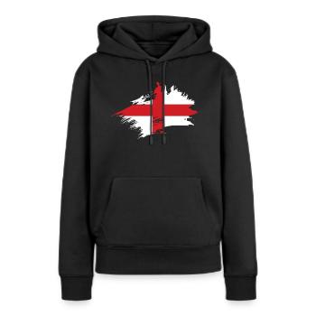 Drapeau Angleterre Drapeau anglais Anglais Anglais - Sweat à capuche Premium bio Femme - noir - Devant - Julia (174cm)