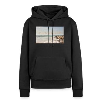 Ein Sommer am Meer - Frauen Premium Bio Hoodie - Schwarz - Vorne - Julia (174cm)