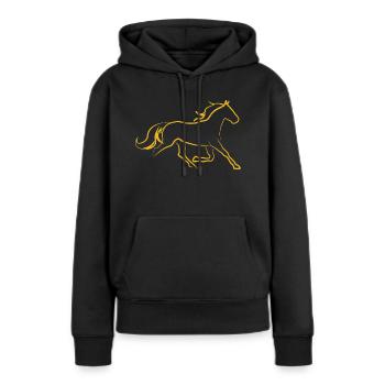 Traber - Frauen Premium Bio Hoodie - Schwarz - Vorne - Julia (174cm)