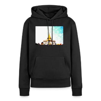 Temples en Thaïlande - Sweat à capuche Premium bio Femme - noir - Devant - Julia (174cm)