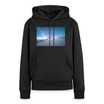 Die Milchstraßengalaxie über dem Olymp in Griechenland - Frauen Premium Bio Hoodie - Schwarz - Vorne - Julia (174cm)