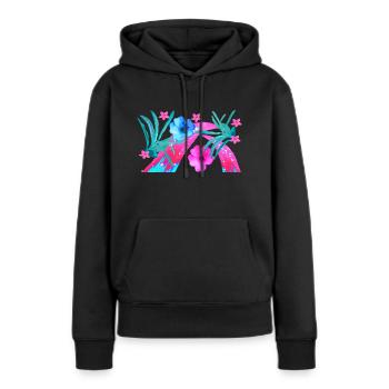 Summer in Pink - Frauen Premium Bio Hoodie - Schwarz - Vorne - Julia (174cm)
