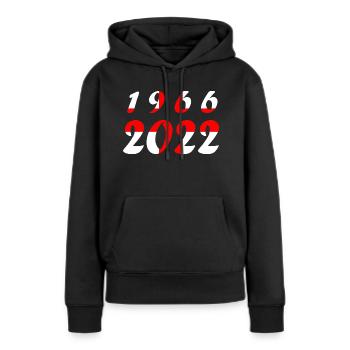 Équipe nationale Angleterre - Sweat à capuche Premium bio Femme - noir - Devant - Julia (174cm)