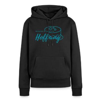 Wo Kuchen ist, da ist auch Hoffnung - Frauen Premium Bio Hoodie - Schwarz - Vorne - Julia (174cm)