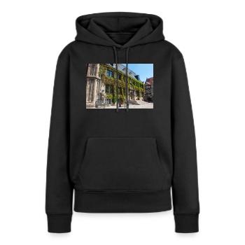 Rathaus Quedlinburg Sachsen-Anhalt - Frauen Premium Bio Hoodie - Schwarz - Vorne - Julia (174cm)