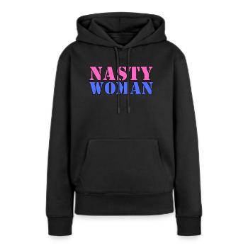 Méchante femme - Sweat à capuche Premium bio Femme - noir - Devant - Julia (174cm)