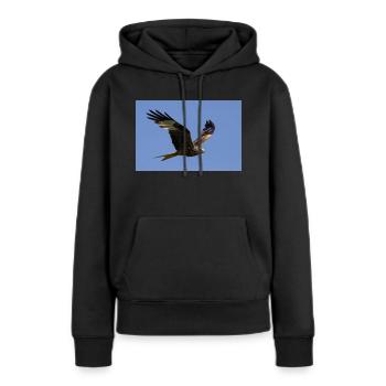 Rotmilan im Flug - Frauen Premium Bio Hoodie - Schwarz - Vorne - Julia (174cm)