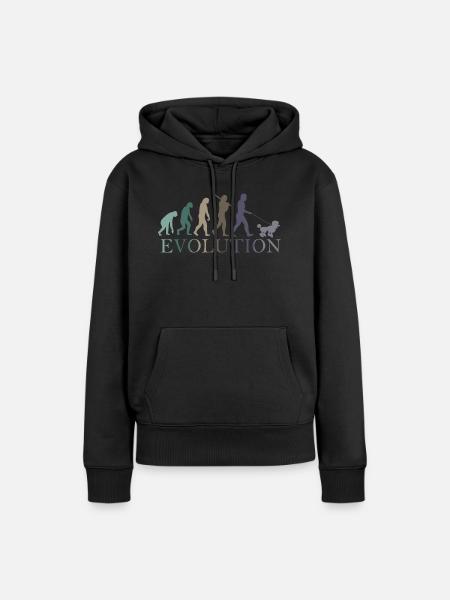 EVOLUTION PUDEL - Frauen Premium Bio Hoodie - Schwarz