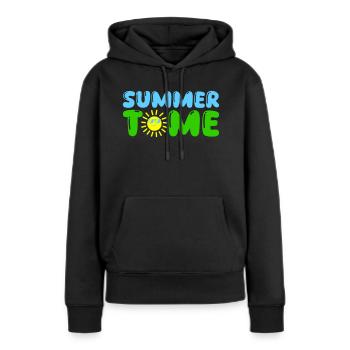Heure d'été - Sweat à capuche Premium bio Femme - noir - Devant - Julia (174cm)