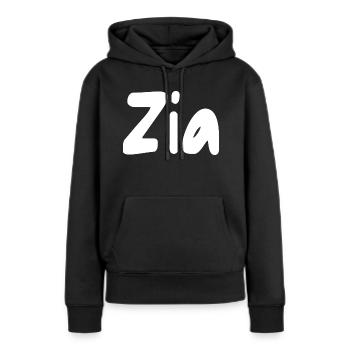 Zia - Sweat à capuche Premium bio Femme - noir - Devant - Julia (174cm)
