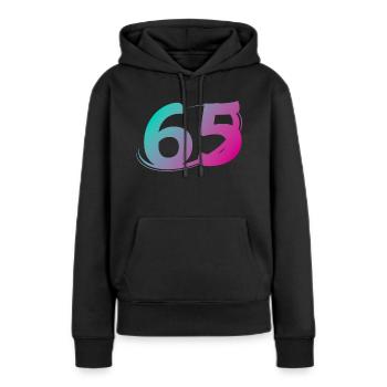 Nummer 65 mehrfarbig - Frauen Premium Bio Hoodie - Schwarz - Vorne - Julia (174cm)