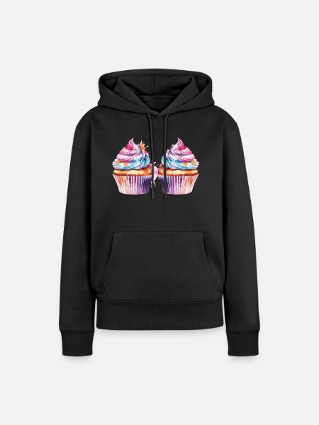 cupcake 2 - Frauen Premium Bio Hoodie - Schwarz