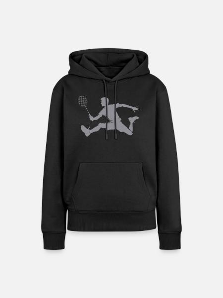 badminton spieler - Frauen Premium Bio Hoodie - Schwarz