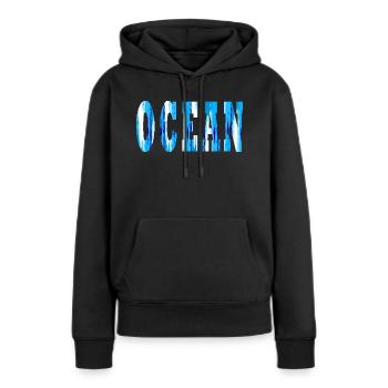 Ocean - Sweat à capuche Premium bio Femme - noir - Devant - Julia (174cm)
