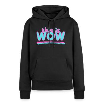 C’est WOW - Sweat à capuche Premium bio Femme - noir - Devant - Julia (174cm)