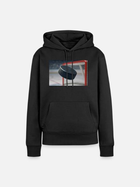 Sport - Eishockey - Frauen Premium Bio Hoodie - Schwarz