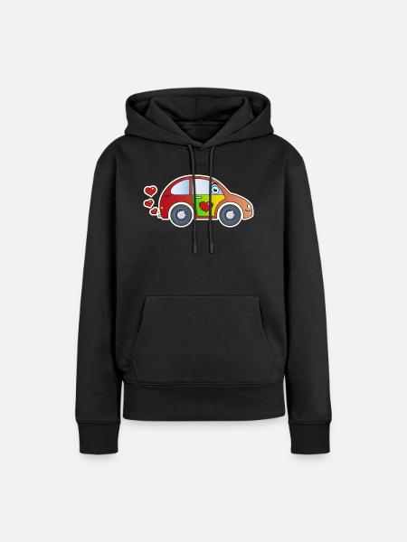 Kids Car Spielzeugauto Herzen bunt fröhlich Kinder - Dame Premium hoodie, økologisk bomuld - sort