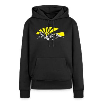 Langkofel - Saslonch - Sasso Lungo - Frauen Premium Bio Hoodie - Schwarz - Vorne - Julia (174cm)