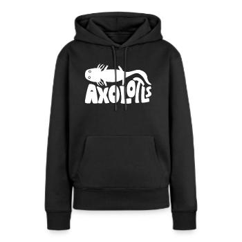 axolotl - Sweat à capuche Premium bio Femme - noir - Devant - Julia (174cm)