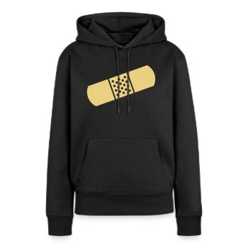 Pflaster - Frauen Premium Bio Hoodie - Schwarz - Vorne - Julia (174cm)