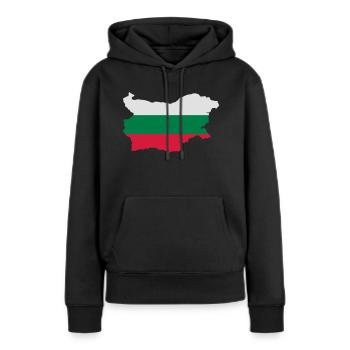 Bulgarie - Sweat à capuche Premium bio Femme - noir - Devant - Julia (174cm)