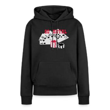 Royal Flush GO ROYAL - Frauen Premium Bio Hoodie - Schwarz - Vorne - Julia (174cm)