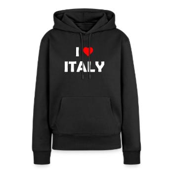 I love Italy - Italien - Italia - Frauen Premium Bio Hoodie - Schwarz - Vorne - Julia (174cm)