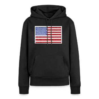Flagge der Vereinigten Staaten - Frauen Premium Bio Hoodie - Schwarz - Vorne - Julia (174cm)
