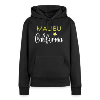 MALIBU California - Sweat à capuche Premium bio Femme - noir - Devant - Julia (174cm)
