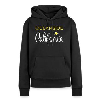 Oceanside California - Sweat à capuche Premium bio Femme - noir - Devant - Julia (174cm)