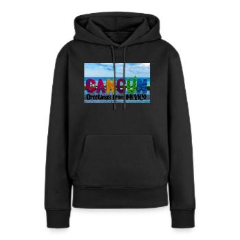 Grüße aus Mexiko . Cancun - Frauen Premium Bio Hoodie - Schwarz - Vorne - Julia (174cm)