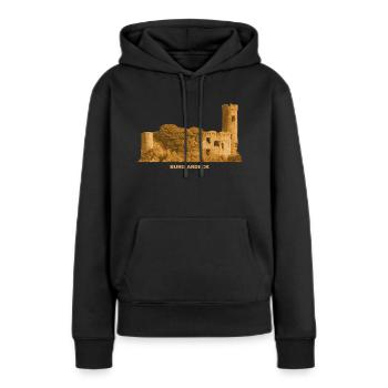 Ardeck Burg Ruine Holzheim Rheinland-Pfalz - Frauen Premium Bio Hoodie - Schwarz - Vorne - Julia (174cm)