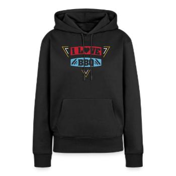 J’ADORE LE BARBECUE BARBECUE - Sweat à capuche Premium bio Femme - noir - Devant - Julia (174cm)