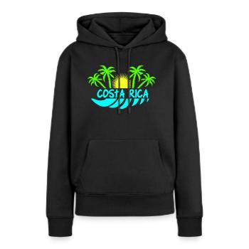 costa rica - Frauen Premium Bio Hoodie - Schwarz - Vorne - Julia (174cm)