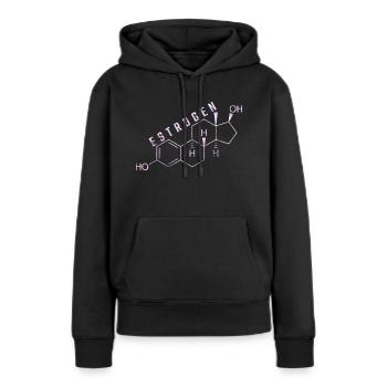 molécule d’œstrogène - Sweat à capuche Premium bio Femme - noir - Devant - Julia (174cm)
