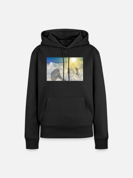 Himmlische Schatten - Frauen Premium Bio Hoodie - Schwarz