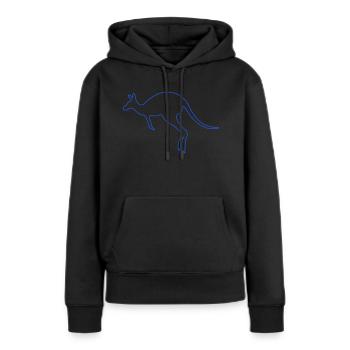 kangaroo - Frauen Premium Bio Hoodie - Schwarz - Vorne - Julia (174cm)