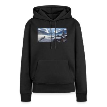Winter Panorama - Frauen Premium Bio Hoodie - Schwarz - Vorne - Julia (174cm)
