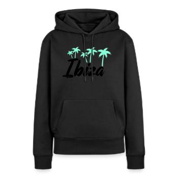 Ibiza - Sweat à capuche Premium bio Femme - noir - Devant - Julia (174cm)