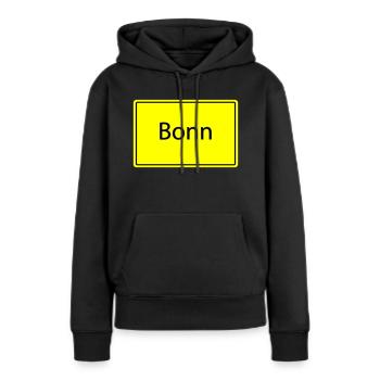 Panneau de place Bonn - Sweat à capuche Premium bio Femme - noir - Devant - Julia (174cm)